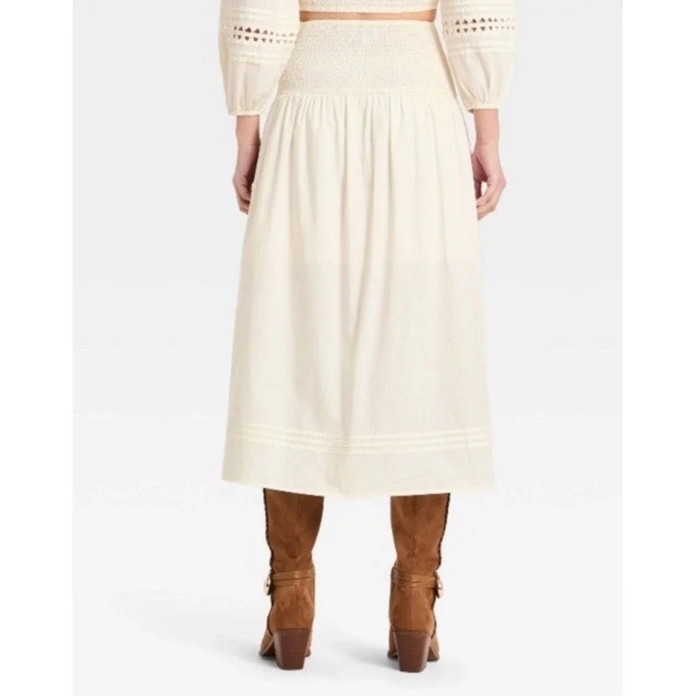 Women Eyelet Midi Skirt - A New Day Cream Medium